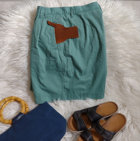 Shorts HIGH WAISTED Vintage Van Huesen For Her Size 14 Teal Green - Picture 4 of 9